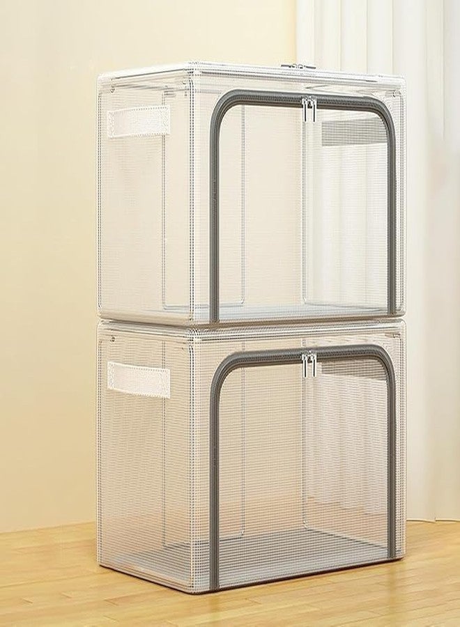 DEVANI IMPEX Large Capacity Foldable Transparent Storage Box with Zipper – Breathable, Dustproof Clothes Organizer for Closet, Bedding, Towels, and Seasonal Storage - Image 5