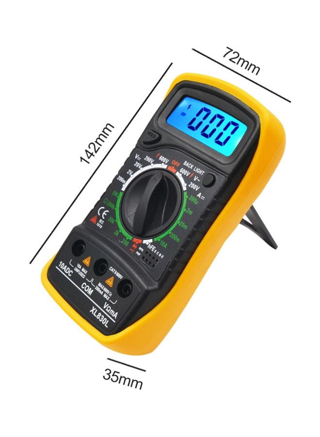 مقياس رقمي متعدد قابل للحمل مزود بإضاءة خلفية أسود/ أصفر 14.5x7x4Ø³Ù†ØªÙŠÙ…ØªØ± - Image 3