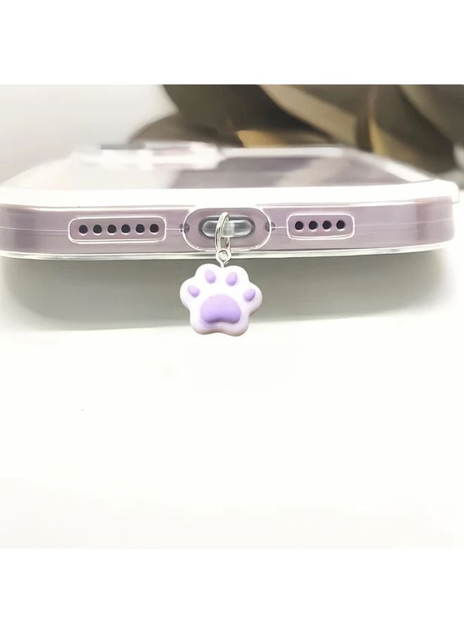 مقبس مقاوم للغبار أرجواني، زينة من الراتنج على شكل كف للبورت نوع C - Image 1