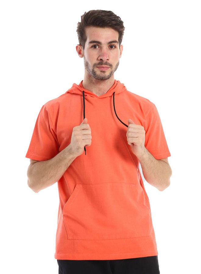 WHITE RABBIT White Rabbit Short Sleeves Front Kangaroo Pocket Hooded T-Shirt  - Image 1
