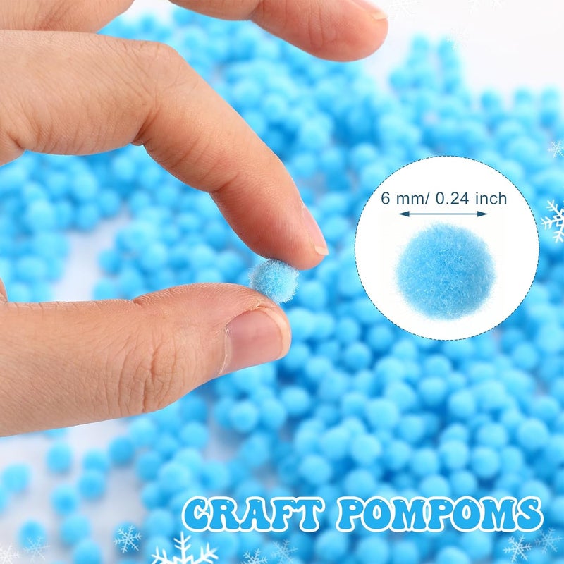 Shappy 2000 Pieces 6 mm Mini Pom Poms Christmas for Craft Making, Christmas Holiday Costume Small Pom Balls Hobby Supplies and DIY Crafts Decorations - Image 2