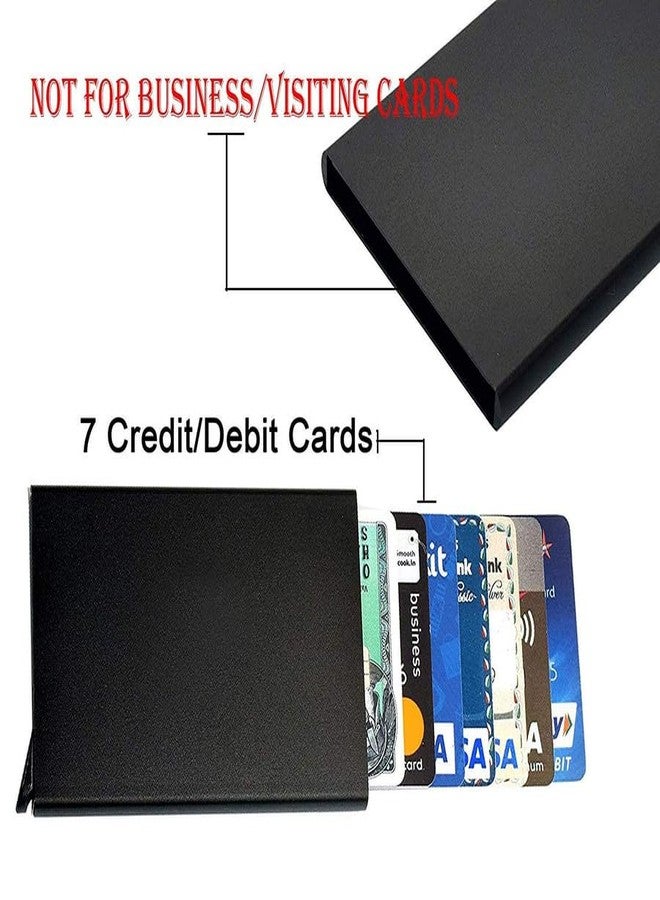 Everusely Black RFID Blocking Aluminium Pop-Up Card Holder for Men and Women Slim, Compact, and Secure Debit/Credit/ATM Wallet - Image 4