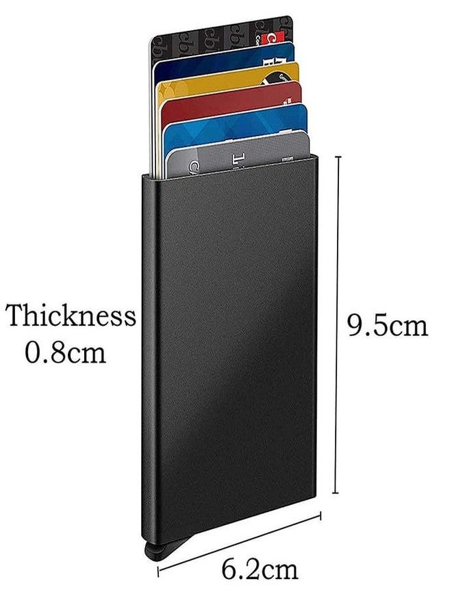 Everusely Black RFID Blocking Aluminium Pop-Up Card Holder for Men and Women Slim, Compact, and Secure Debit/Credit/ATM Wallet - Image 2