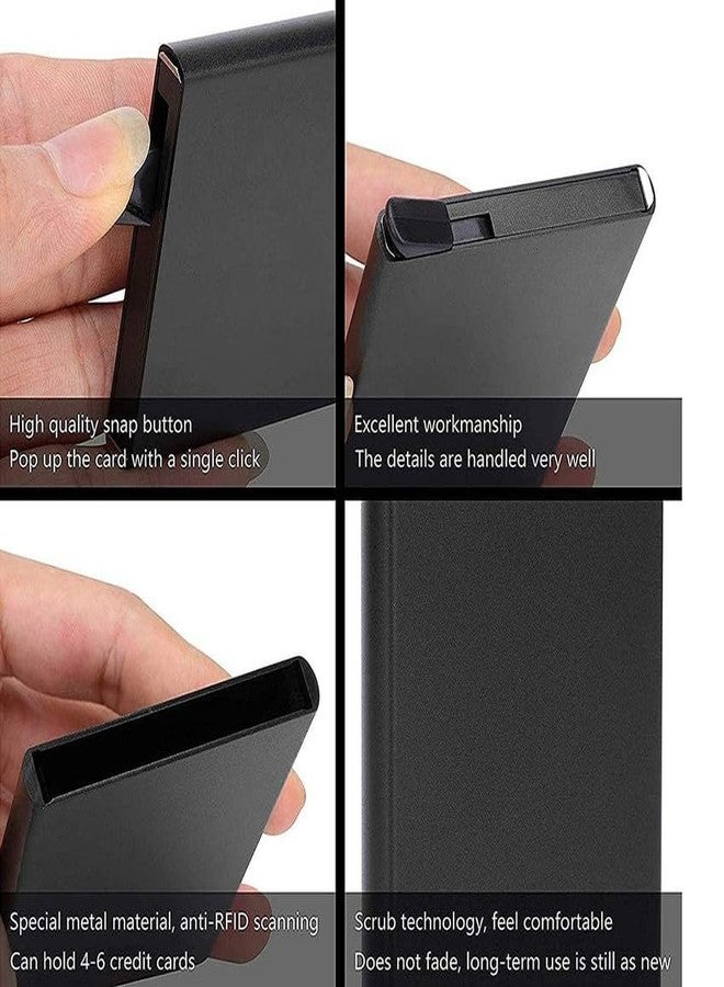 Everusely Black RFID Blocking Aluminium Pop-Up Card Holder for Men and Women Slim, Compact, and Secure Debit/Credit/ATM Wallet - Image 3
