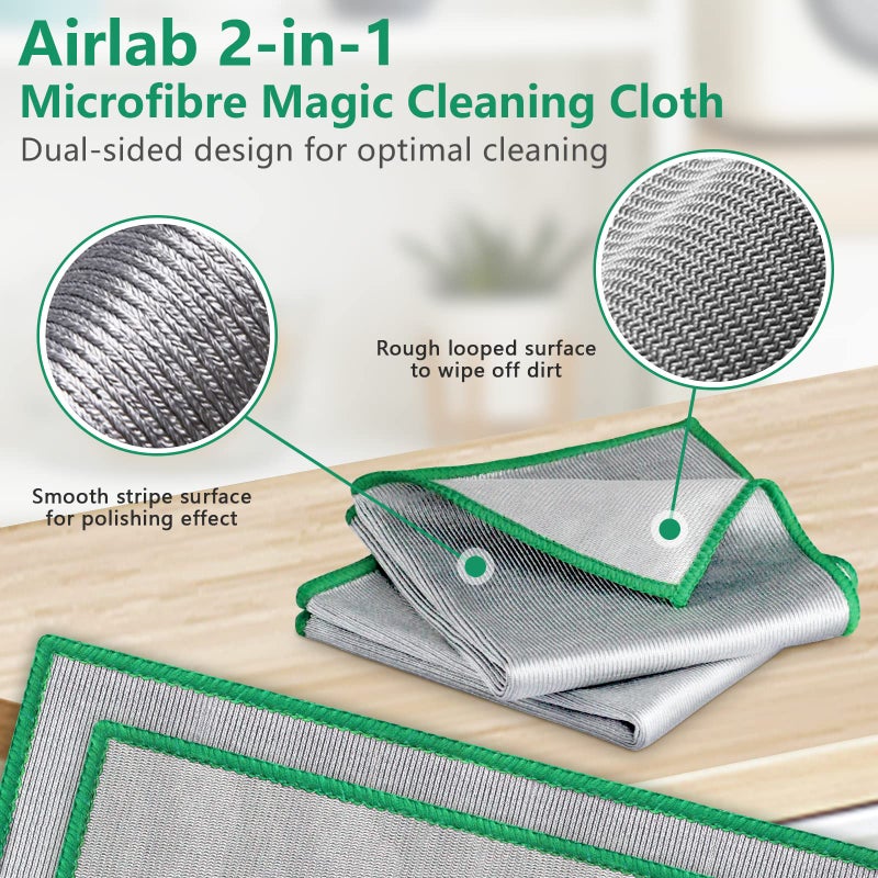 Airlab Glass Polishing Cloth Streak Free Miracle Cleaning Cloth Lint Free Microfiber Cleaning Rags for Glasses Kitchen Dish Mirrors Easy Clean, Pack of 6, 12" x 12" - Image 4