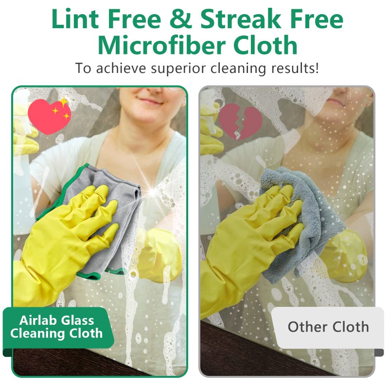 Airlab Glass Polishing Cloth Streak Free Miracle Cleaning Cloth Lint Free Microfiber Cleaning Rags for Glasses Kitchen Dish Mirrors Easy Clean, Pack of 6, 12" x 12" - Image 5
