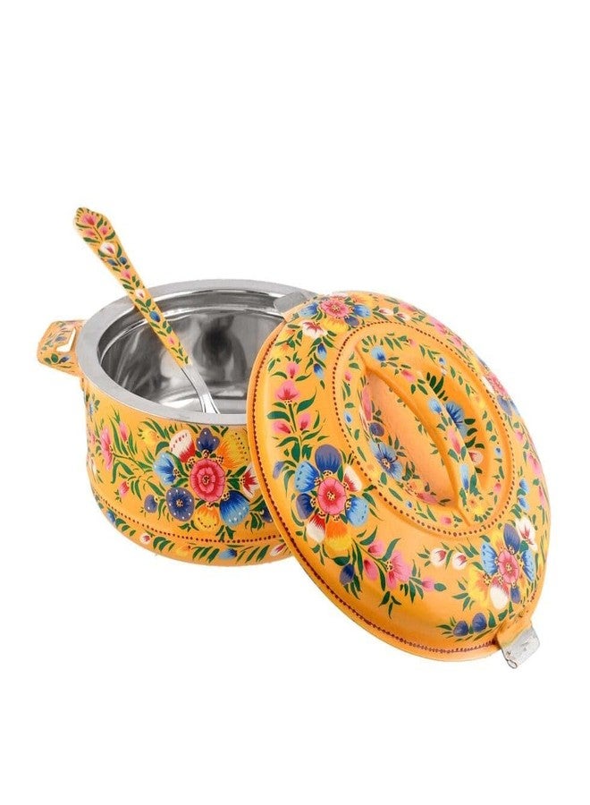 Hand-Painted Floral Casserole Dish with Lid, Orange, Traditional Folk Art Design, Decorative Serving Bowl,insulated food casserole(Hot pot) - Image 3