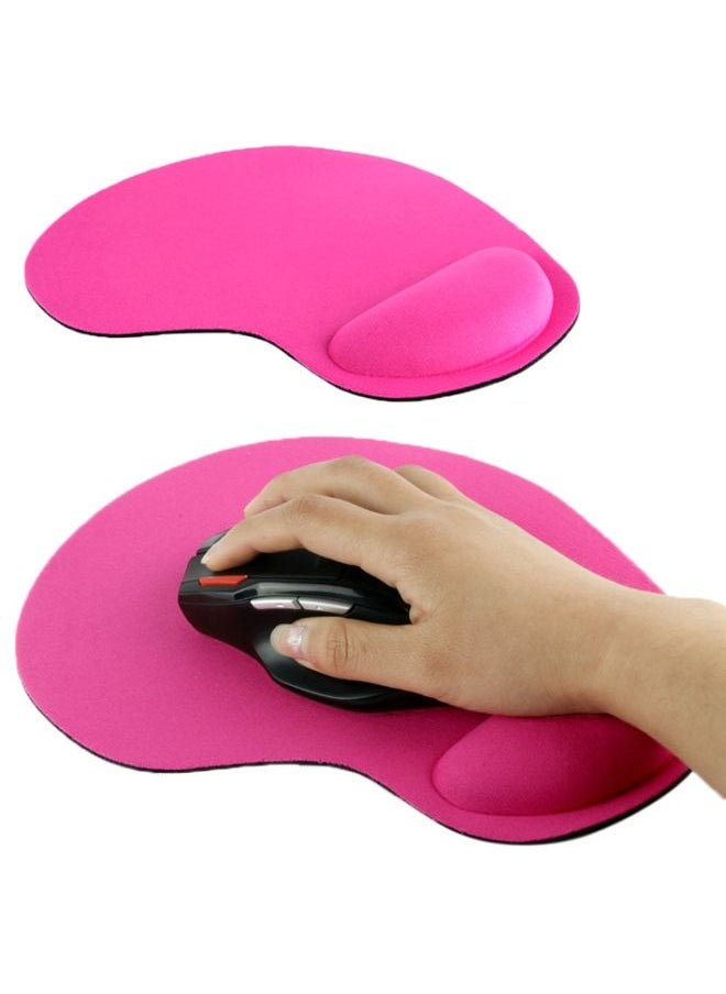 BURAQ Ultra Slim Rubber Bottom & Cloth Sponge Wrist Supporter Mouse Pad(Magenta)  - Image 1