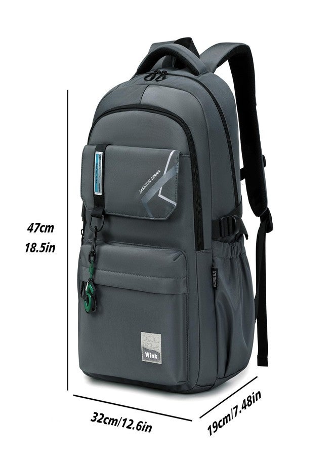 ZHIERNA School Backpack for Boys Middle School Elementary Bookbags for Teens Boys, Waterproof Lightweight Casual Daypack, Dark Gray, 12.6" x 7.48" x 18.5" - Image 2