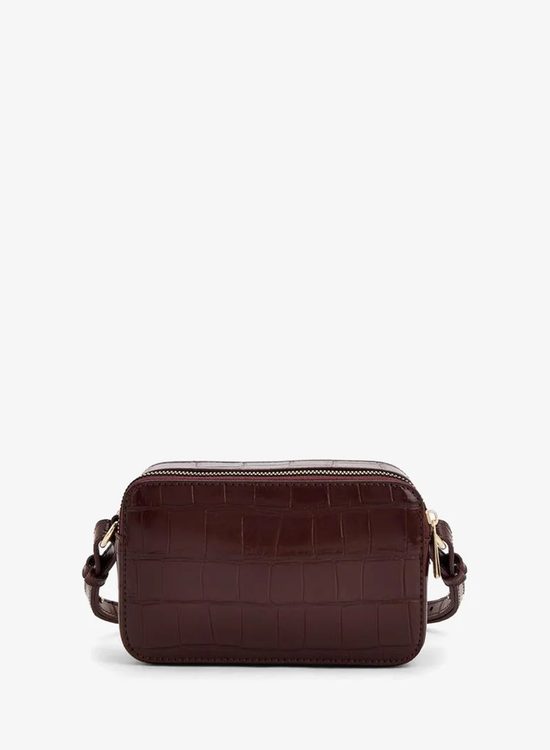 Flora Bella By Shoexpress BURGUNDY Textured Crossbody Bag With Adjustable Strap for Women | Best Price UAE