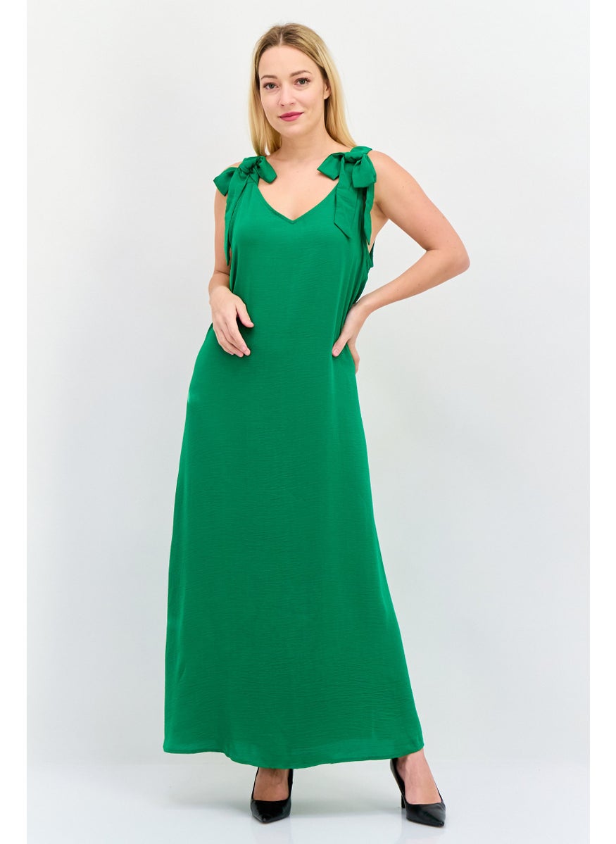 Women Tie Sleeve Plain Maxi Dress, Green - pzsku/Z44CCF785A9AFC9E66BFDZ/45/_/1737642219/c5fd812e-bc08-4e3d-bf6f-7991381e6f93