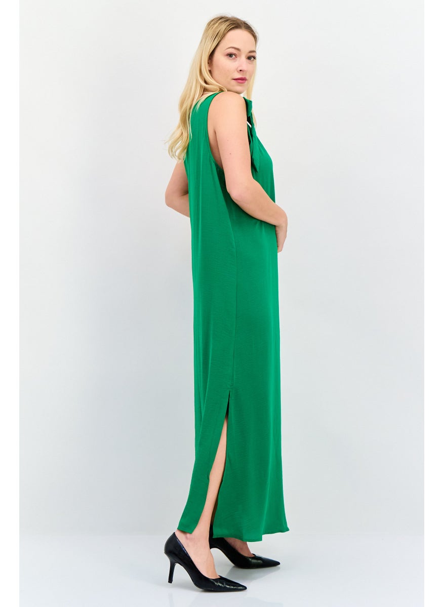 Women Tie Sleeve Plain Maxi Dress, Green - pzsku/Z44CCF785A9AFC9E66BFDZ/45/_/1737642222/402fb73c-ec19-4602-8767-92e58800f482