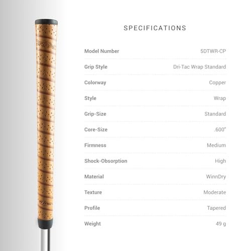 Winn DriTac Wrap Midsize +1/16" Copper Golf Grip Bundle (13 Piece) - Image 3
