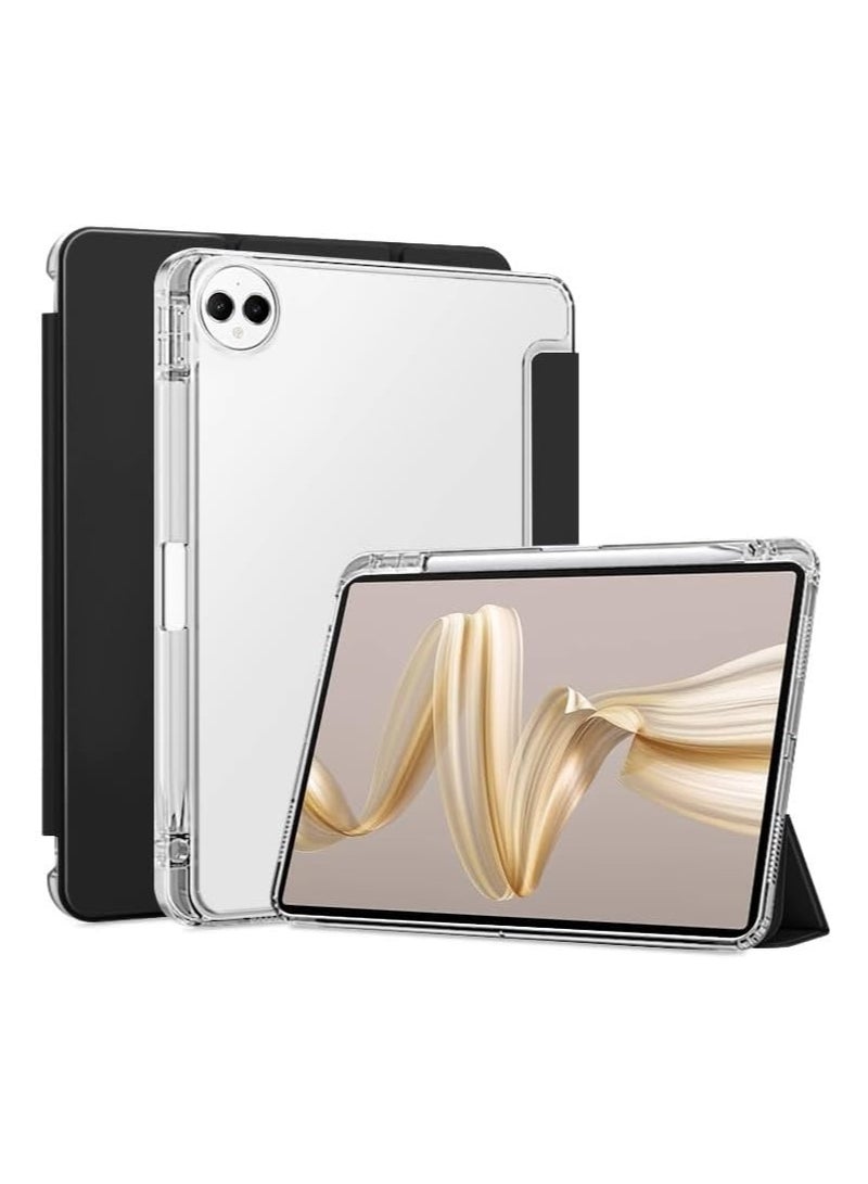 عام حافظة متوافقة مع هواوي ميت باد برو 12.2 بوصة 2024 (MRO-W00/W10)، غلاف رفيع من TPU مزود بحامل قلم، مع خاصية الاستيقاظ/السبات التلقائي، وغطاء خلفي صلب شفاف ذكي مزود بوظيفة الوقوف. - Image 1