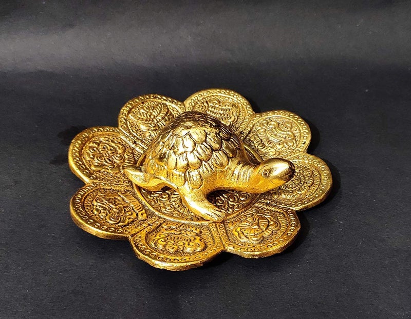 SOLINO Metal Feng Shui Tortoise On Plate ShowpieceBest Gift for Career and Good Luck VastuTurtle Figurine Lucky Charms Good Omens Good Health - Image 3