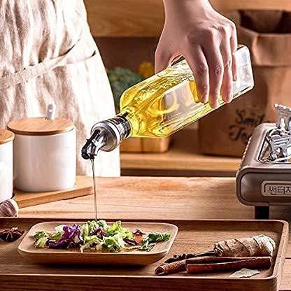 ROSEFINCH Transparent Glass Each Classic Oil Dispenser 500ml Glass Oil Bottle Crystal Clear Oil Dispenser for Kitchen Condiment Spice JarPack Of Bottle 1 - Image 3