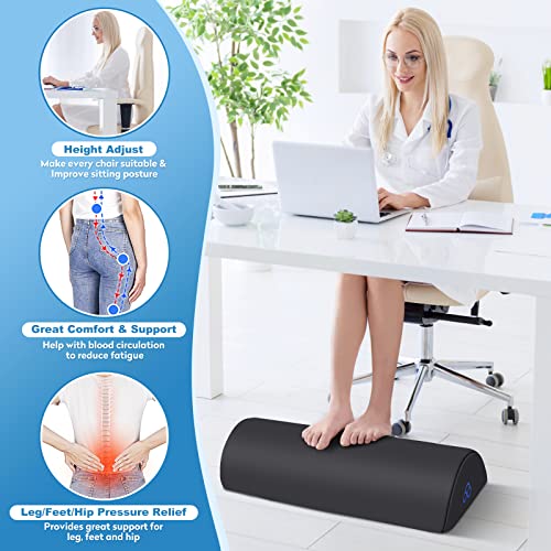 StepLively Foot Rest Ergonomic Pillow for Under Desk at Work, Anti-Fatigue Footrest Support Pillow for Fatigue & Pain Relief, Comfortable for Office Chair, Car Seat & Gaming Chair - Grey, Large - Image 4