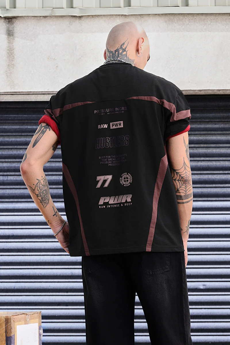 سنيتش GRIND BURN THRU Oversized Graphic T-Shirt