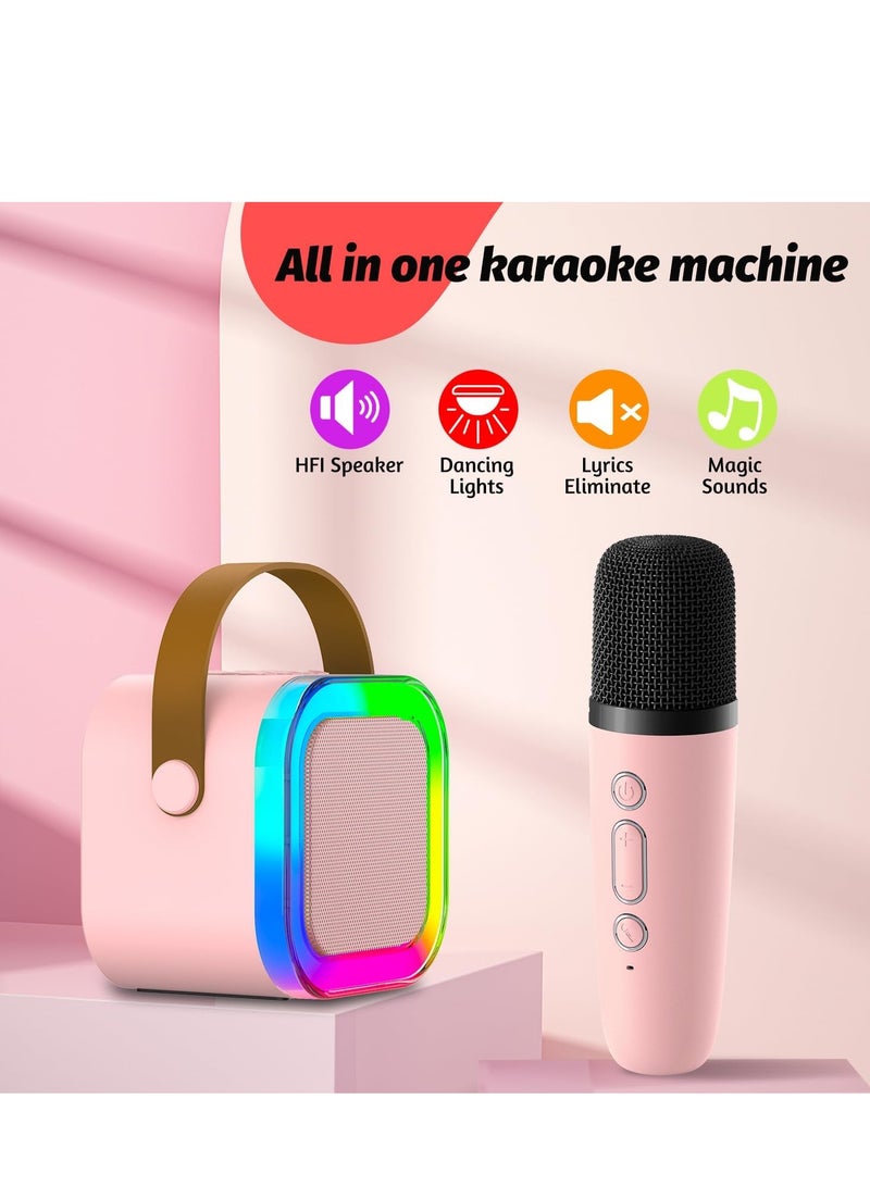 يونسي آلة كاريوكي للأطفال ، مكبر صوت بلوتوث ميني كارا موافق ، مع ميكروفونات لاسلكية وأضواء الأطفال الملونة ، والأولاد والبنات. - Image 2