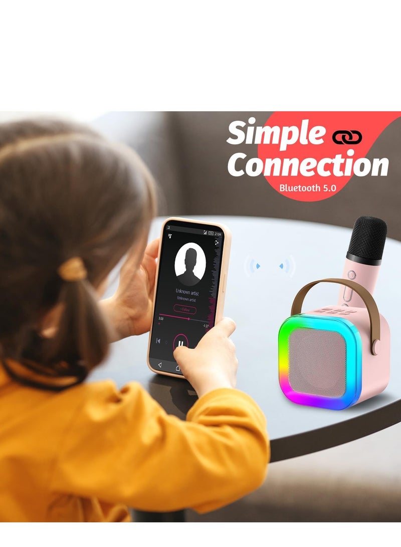 يونسي آلة كاريوكي للأطفال ، مكبر صوت بلوتوث ميني كارا موافق ، مع ميكروفونات لاسلكية وأضواء الأطفال الملونة ، والأولاد والبنات. - Image 3