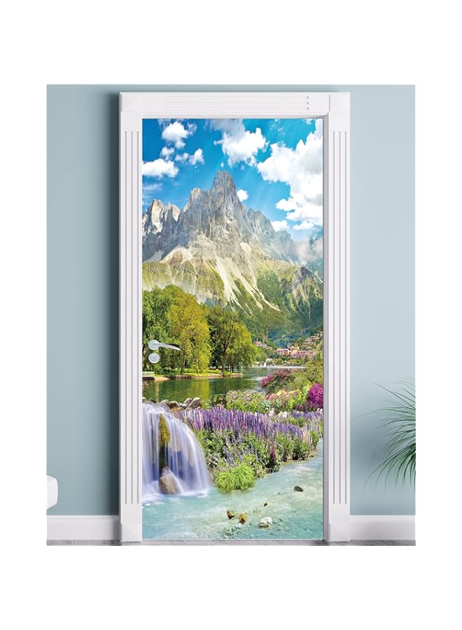 Raxoom 3D Flowers of Garden Self-Adhesive Bedroom Door Stickers Wall Murals Poster 30.3"x78.7" - Image 1