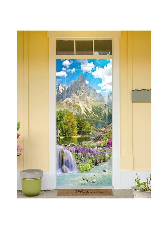 Raxoom 3D Flowers of Garden Self-Adhesive Bedroom Door Stickers Wall Murals Poster 30.3"x78.7" - Image 4