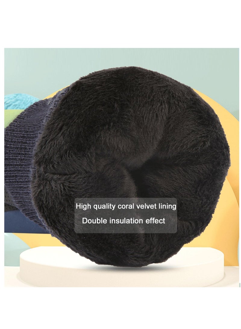 Excefore قفازات أطفال، مقاومة للماء، شتوية، دافئة، مبطنة بالفليس، قفازات حرارية دافئة بيد من PU للتزلج وركوب الدراجات للأطفال من عمر 4-6 سنوات، للأولاد والبنات، حجم S - Image 3