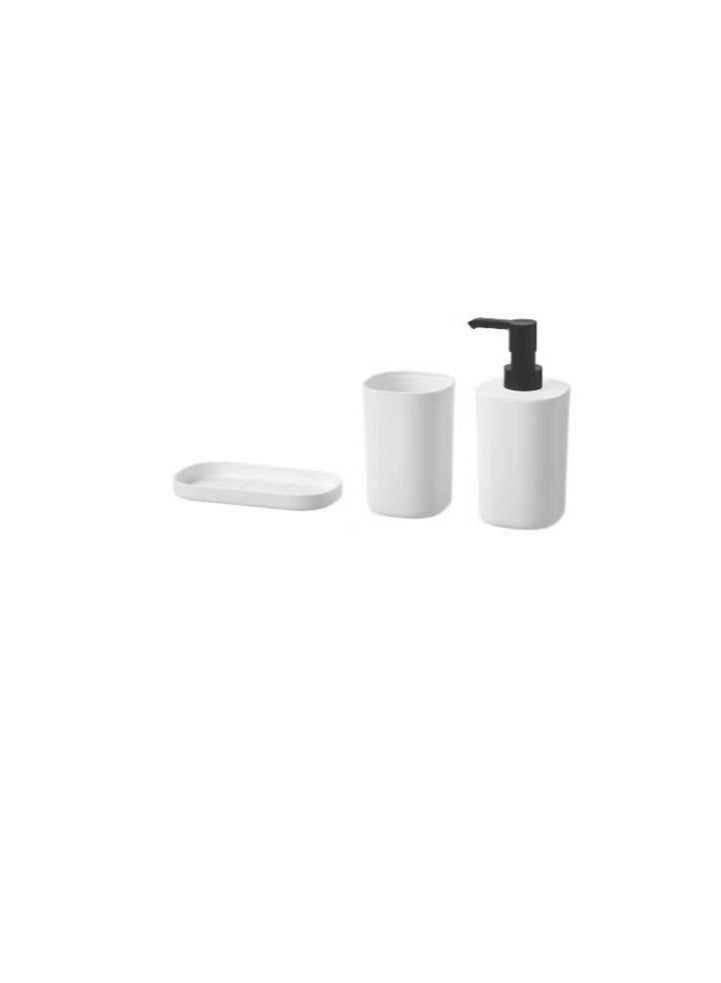 3-piece bathroom set, white - Image 1
