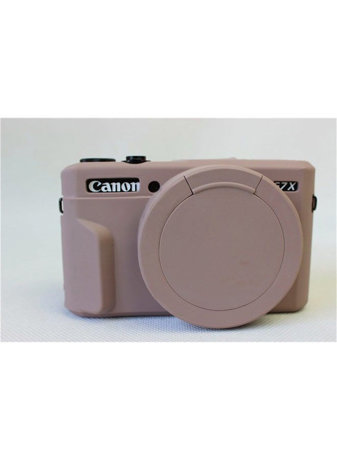 BolinUS G7 X Mark II Case, Fullbody Ultra-Thin Lightweight Rubber Soft Silicone Case Bag Cover for Canon PowerShot G7 X Mark II -Khaki - Image 1