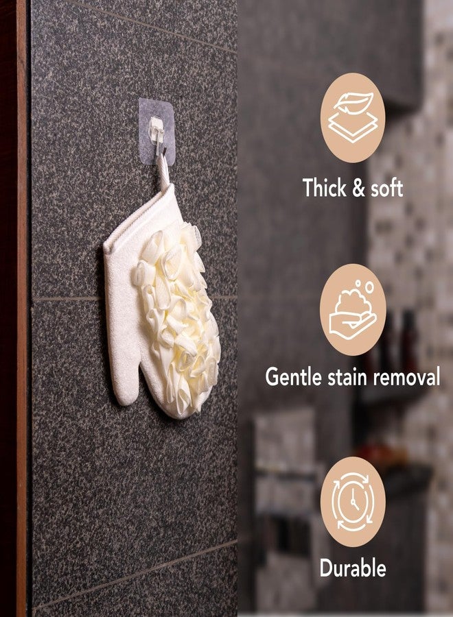 Soko Luxury Exfoliating Body Glove Loofah - Bathing Shower Mitts for Deep Dead Skin Removal | Exfoliator with Premium Ergonomic Design, Tan Removal & Smooth Suitable for Women, Men- White - Image 4