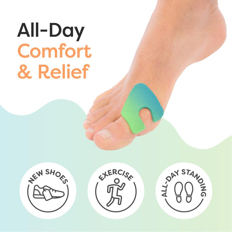 ZenToes Callus Pads | U-Shaped Design Moleskin Blister Pads | Self-Stick Adhesive Felt All Day Comfort Cushions for Calluses and Corns | Reduce Pressure and Friction | 18 Count (ZenRainbow) - Image 2