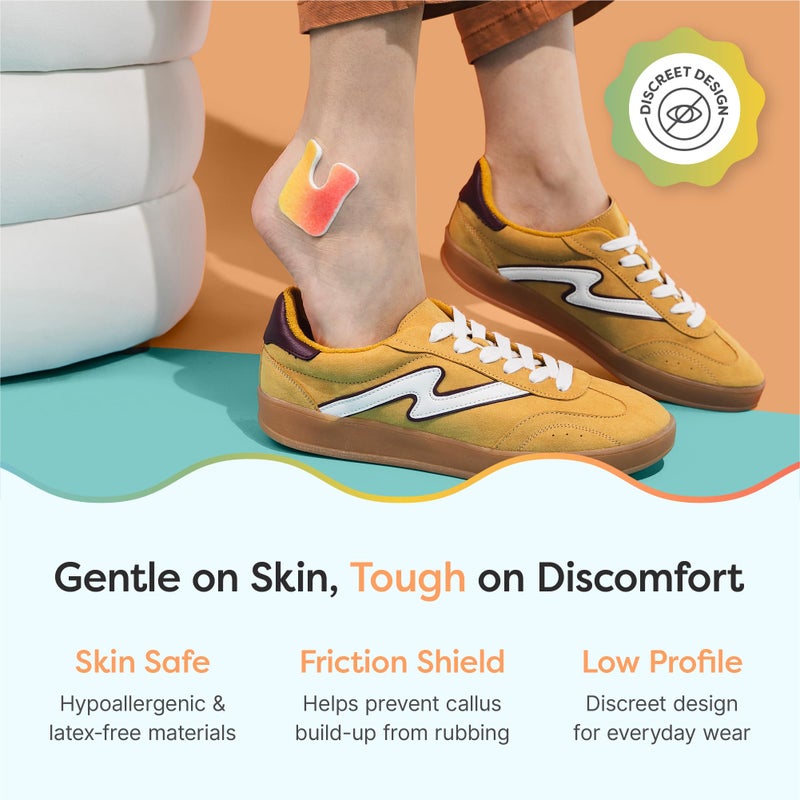 ZenToes Callus Pads | U-Shaped Design Moleskin Blister Pads | Self-Stick Adhesive Felt All Day Comfort Cushions for Calluses and Corns | Reduce Pressure and Friction | 18 Count (ZenRainbow) - Image 4