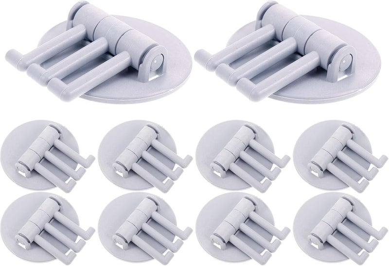 10pcs Heavy Duty Rotatable Plastic Wall Hooks Multifunctional Bathroom Towel and Robe Hooks No Punching Strong Adhesive for Wall Mount Storage Organizer - Image 1