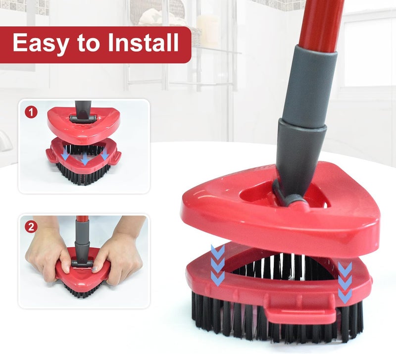 GFRED Spin Mop Replace Head Base Scrub Brush Mop Head Replacement for O Cedar RinseClean 2 Tank System, Scrubber Mop Brush Head for Ocedar Spin Mop - Image 5