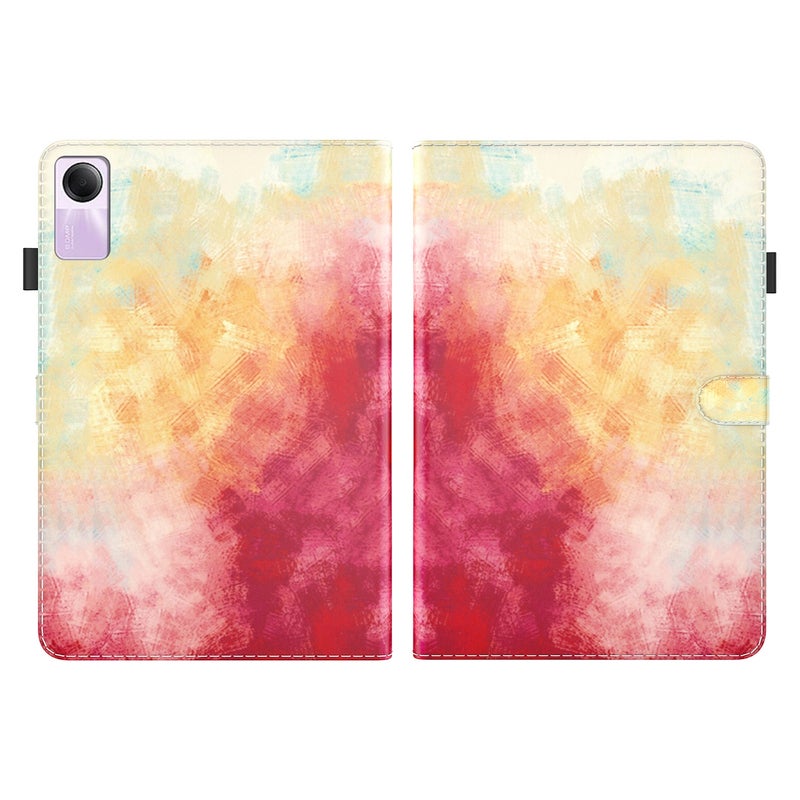 إيروريكس جراب تابلت قابل للطي من الجلد بتصميم ألوان مائية لجهاز شاومي ريدمي باد إس إي مقاس 11 بوصة (لون الكرز الربيعي) - Image 2