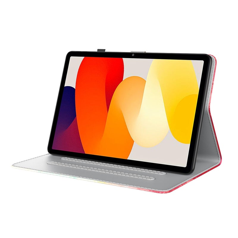 إيروريكس جراب تابلت قابل للطي من الجلد بتصميم ألوان مائية لجهاز شاومي ريدمي باد إس إي مقاس 11 بوصة (لون الكرز الربيعي) - Image 4