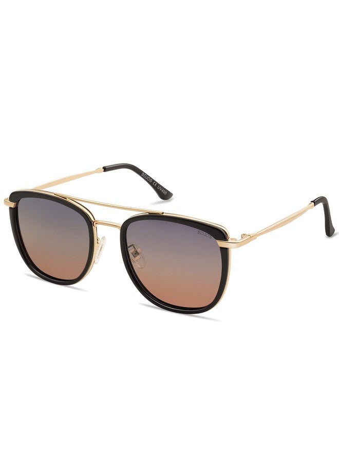 Sojos Retro Aviator Square Polarized Sunglasses For Women Menvintage Women'S Sun Glasses Shades Uv400 Sj2180 With Black Brown Grading Grey  - Image 3