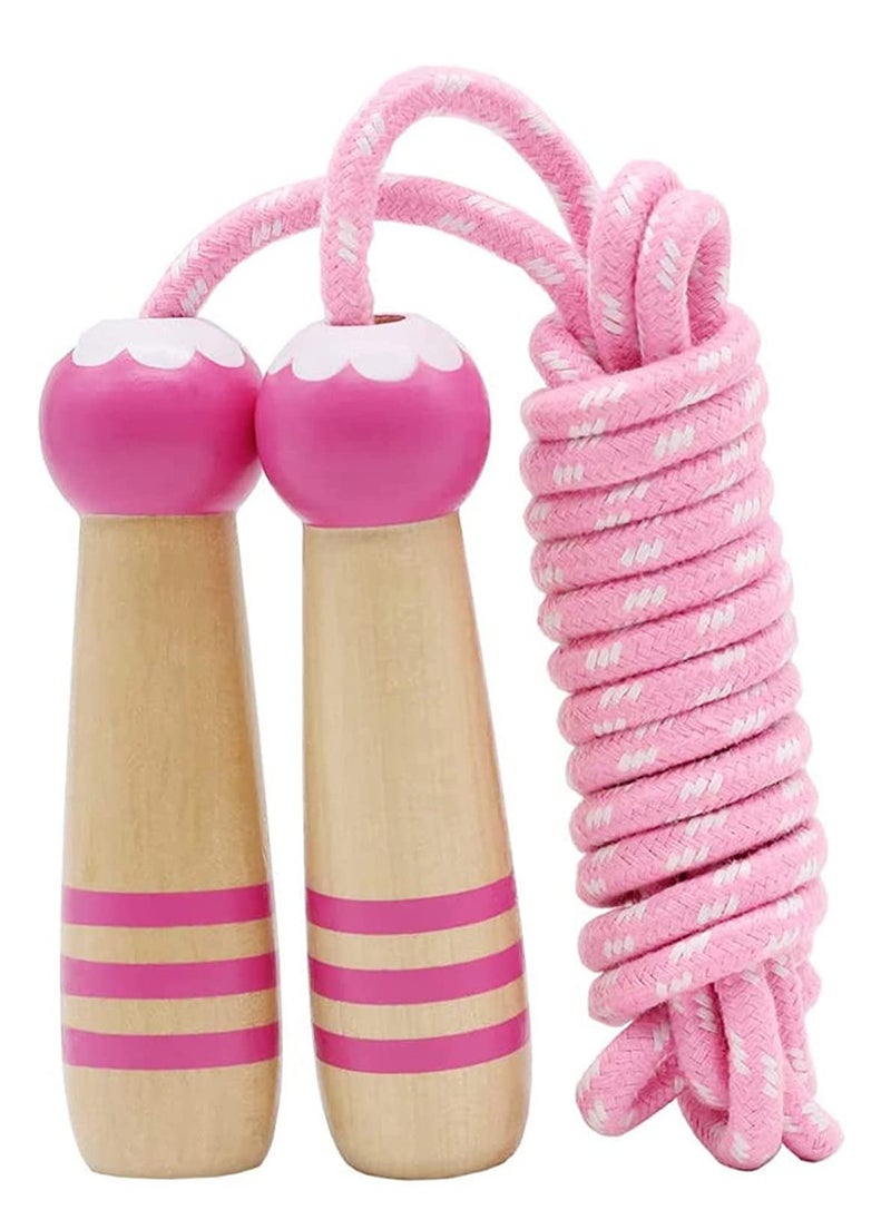 SYOSI Jump Rope Kids, 7ft Adjustable Cotton Skipping with Wooden Handle for Boys and Girls Fitness Outdoor Exercise Training/Exercise/Outdoor Activity Fun Toy/Exercise  - Image 1