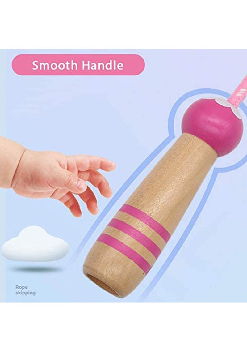 SYOSI Jump Rope Kids, 7ft Adjustable Cotton Skipping with Wooden Handle for Boys and Girls Fitness Outdoor Exercise Training/Exercise/Outdoor Activity Fun Toy/Exercise  - Image 5