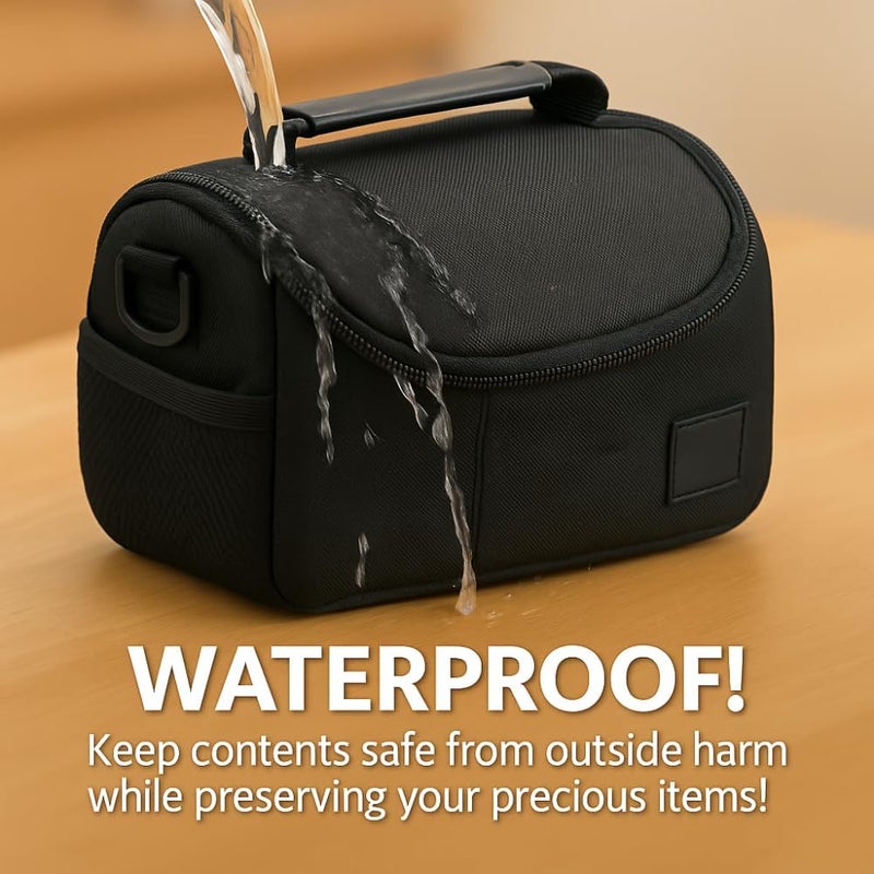 eCostConnection Medium Soft Padded Camera Bag Case for DSLR and Mirrorless Cameras â€“ Fits Nikon, Canon, Sony, Pentax, Olympus, Panasonic, Samsung & More â€“ Shockproof Protection for Lenses & Accessories - Image 4