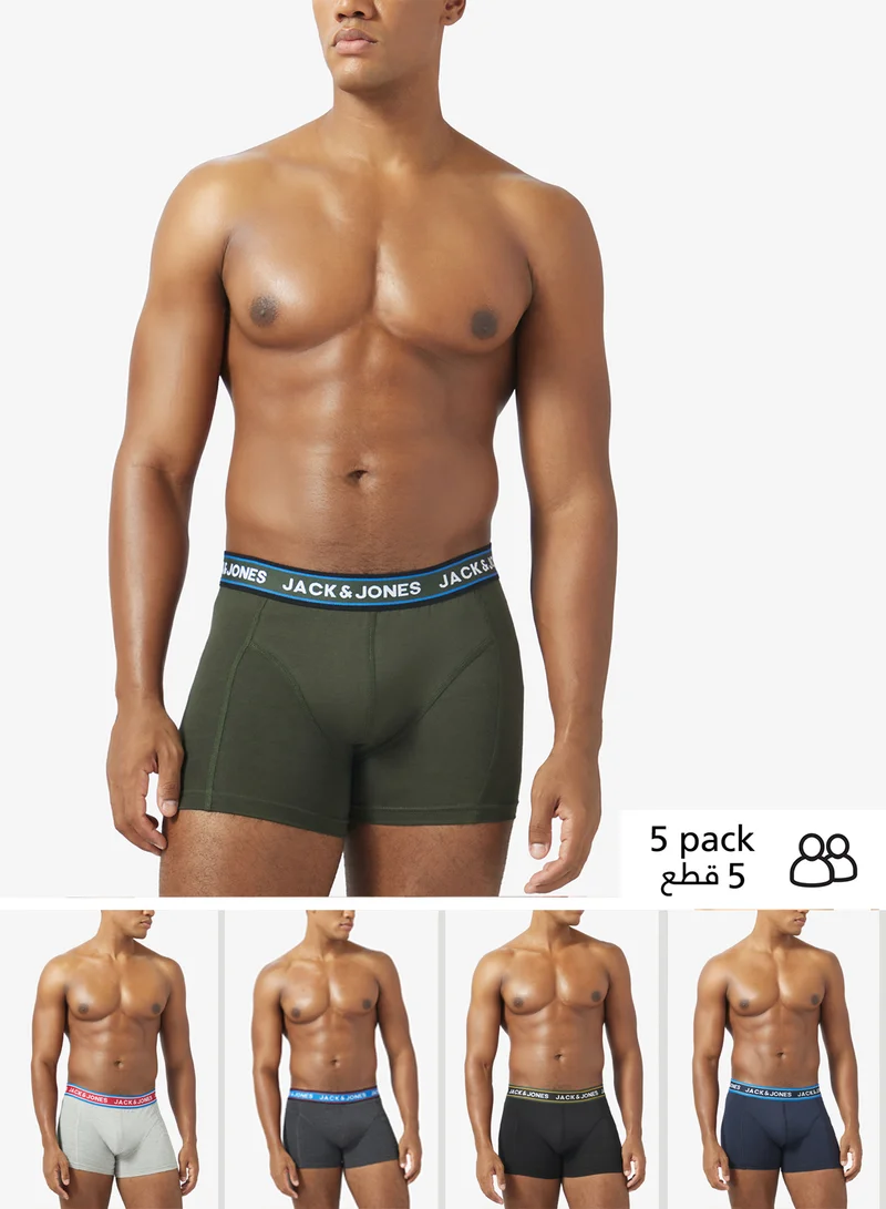 JACK & JONES 5 Pack Logo Band Trunks