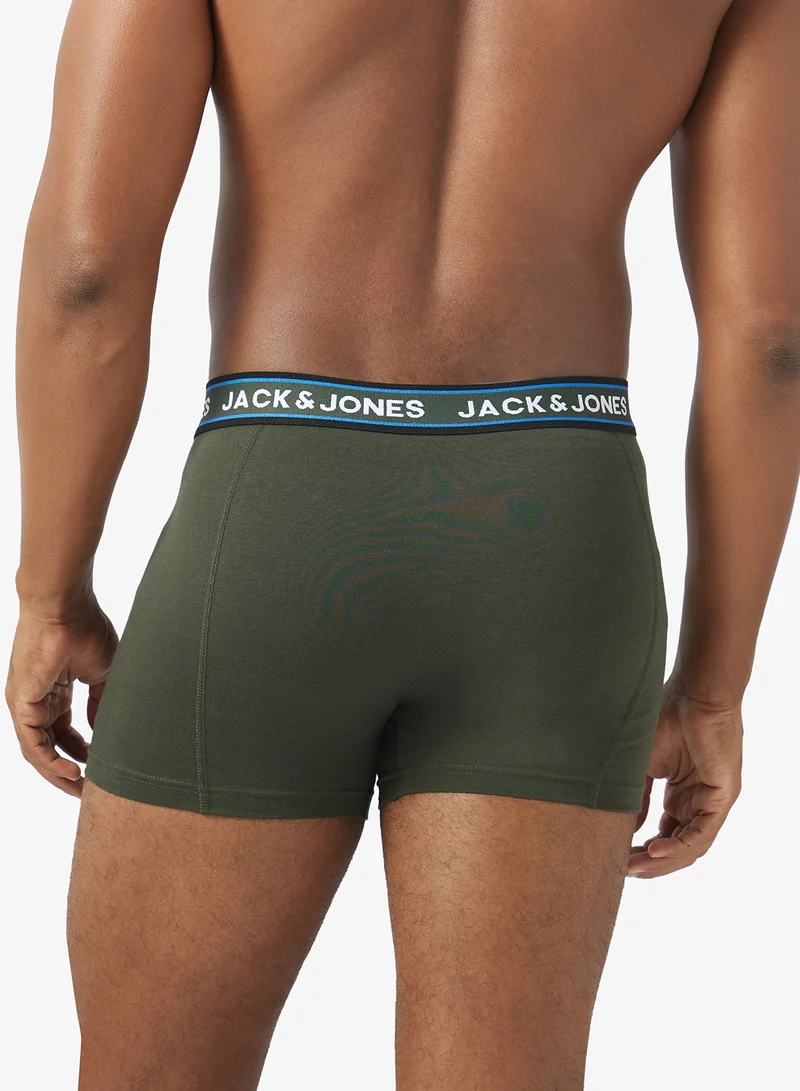 JACK & JONES  5 Pack Logo Band Trunks for Men | Best Price UAE