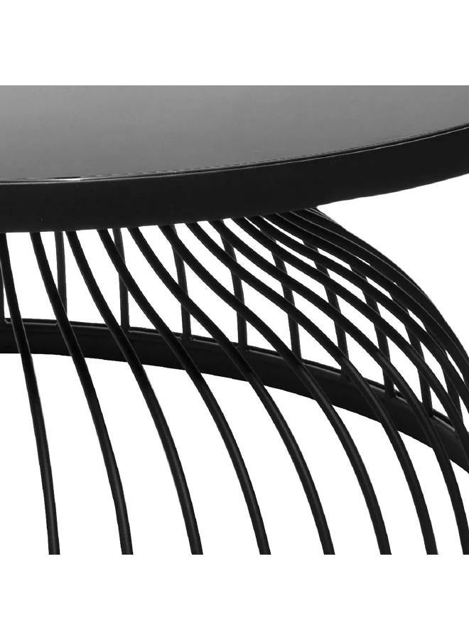 لوفت "كوشي، طاولة قهوة، دائرية، قطر 90 × ارتفاع 37.3 سم، زجاج دخاني مع إطار من الحديد - 166638" - Image 3