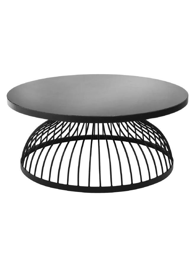 لوفت "كوشي، طاولة قهوة، دائرية، قطر 90 × ارتفاع 37.3 سم، زجاج دخاني مع إطار من الحديد - 166638" - Image 4