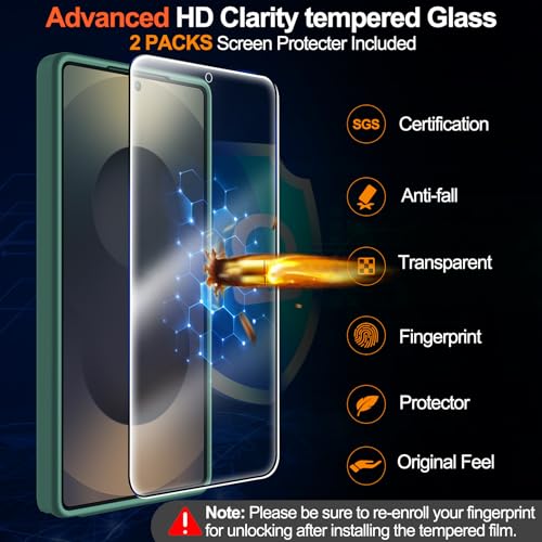 MOZOTER for Samsung Galaxy S25 Ultra Case with Magnetic,[Compatible with MagSafe][12Ft Military Dropproof][2*Screen Protector] Translucent Anti-Slip Back Slim Shockproof Case for S25 Ultra-Green - Image 3