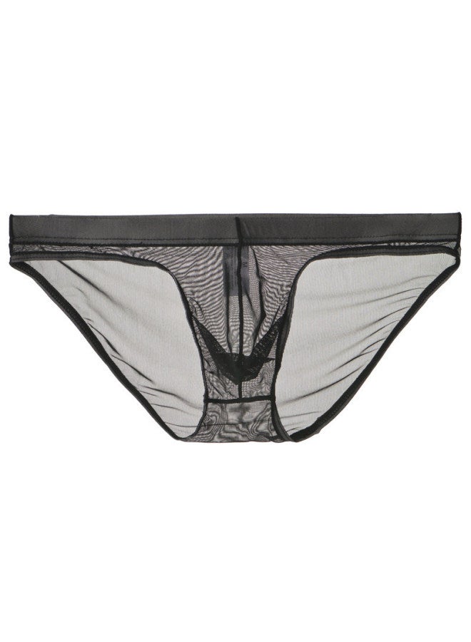 Junyou Men's Mesh Underwear Ultra-thin Transparent Briefs Pouch Thin Body-fit Breathable Trousers For Young Men