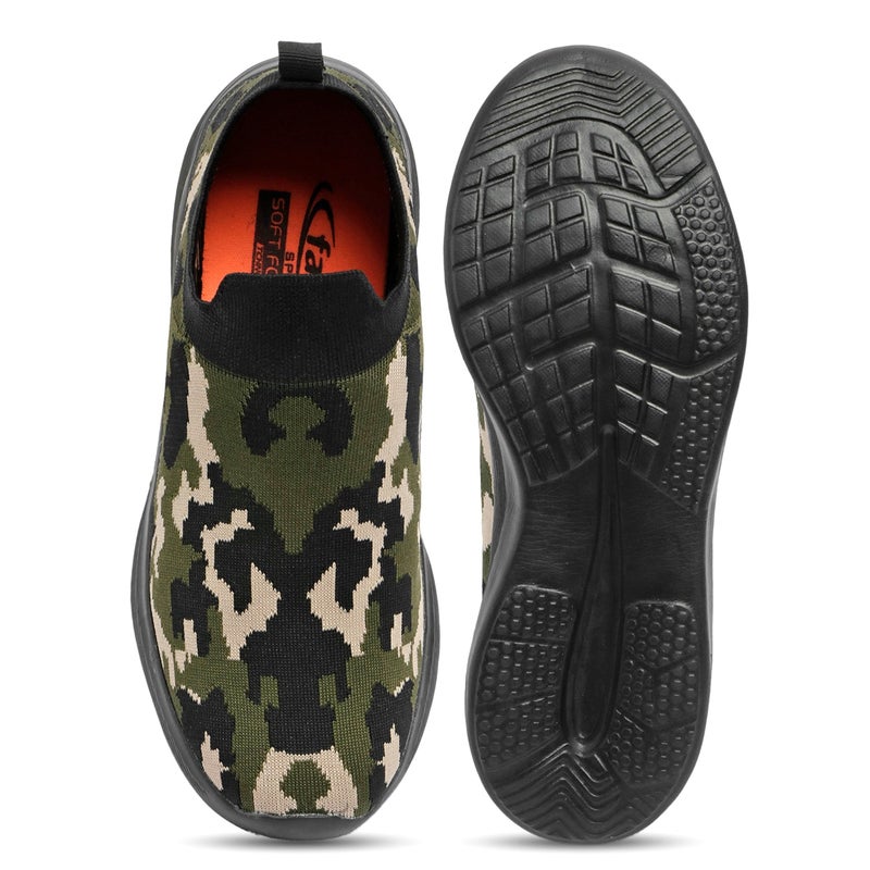 Face Olive Camo Sneakers for Men - Image 3