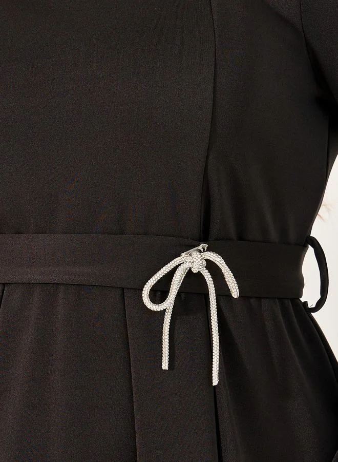 Styli Square Neck Midi Dress