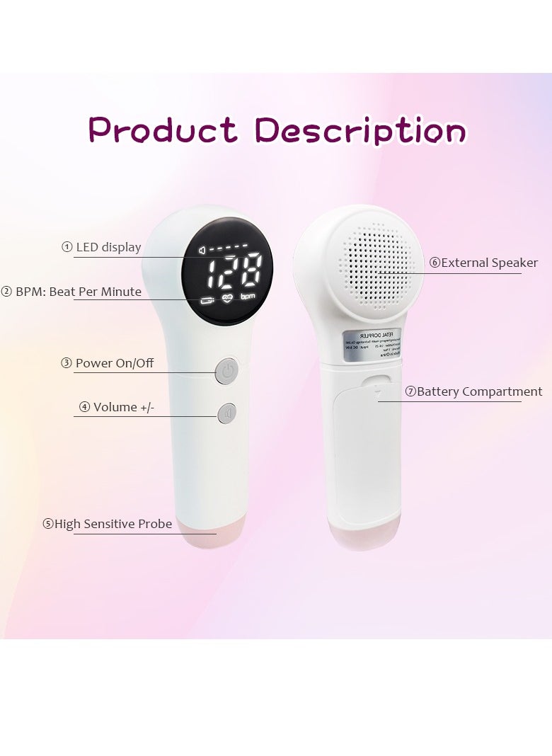 Fetal Heart Rate Meter Baby Heart Rate Detection Monitoring LED Monitoring Machine U6-25
