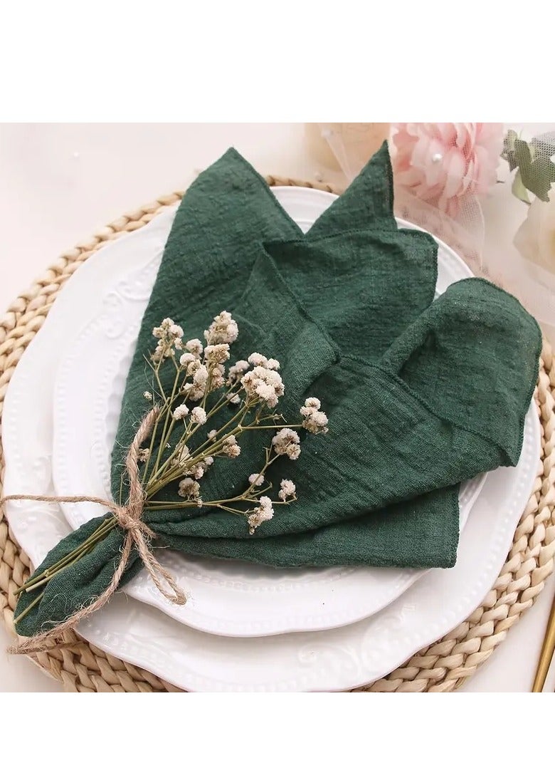 XIYU Cloth Napkins 6Pcs 42cm*42cm Solid Color Bohemian Style Napkins, Simple and Rustic Square Cloth Napkins, Suitable for Wedding, Dinner, Buffet, Birthday Party and Festival Table Decoration  - Image 3